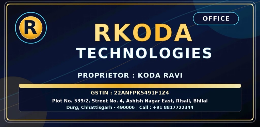 RKODA Technologies office board at Bhilai, Chhattisgarh